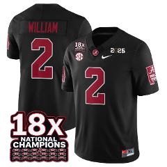 Ryan William Jersey #2 Alabama Crimson 18x-Time National Stitc...