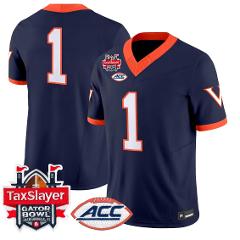 Team Jersey #1 Virginia Cavaliers 1995 Throwbacks Gator Bowl S...