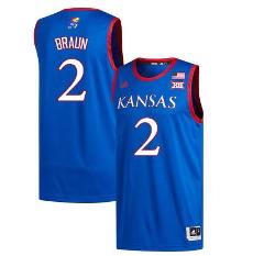 Kansas #2 Christian Braun Jersey Royal Stitched College Basket...