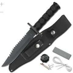 Fixed Blade Knife with Survival Kit and Compass