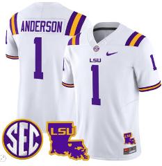Aaron Anderson Jersey #1 LSU Tigers 2024 Louisiana  Football S...
