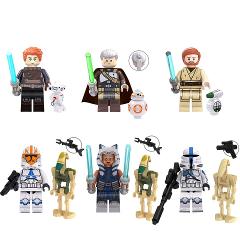 6pcs Star Wars Obi-Wan, Rahm Kota, Cal Kestis, Ahsoka Minifigures