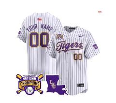 Men's Custom Jersey LSU Tigers 2025 National Champions Map Pat...