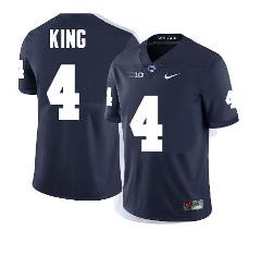 Penn State Kalen King Jersey #4 College Football Game Navy Wit...