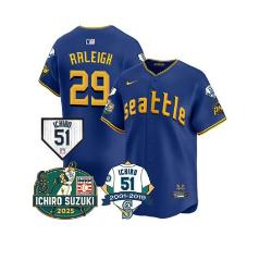 Cal Raleigh Jersey #29 Seattle Mariners Ichiro Suzuki Stitched...