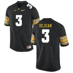 Men's Cooper DeJean Jersey Black #3 Iowa Hawkeyes College Foot...