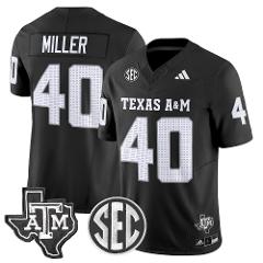 Von Miller Jersey #40 Texas A&M Aggies 2025 Vapor Stitched Black