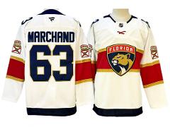 Men Florida Panthers #63 Brad Marchand White Away Jersey