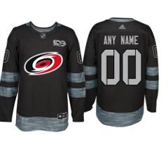 Men's Carolina Hurricanes Black 1917-2017 100th Custom Jersey