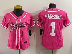 Micah Parsons #1 Green Bay Packers Pink Baseball Jersey