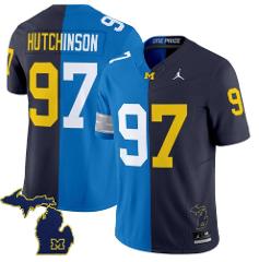 Aidan Hutchinson Jersey #97 Michigan Wolverines Split Vapor Li...