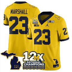 Jordan Marshall Jersey #23 Michigan Wolverines 12x-Time Nation...