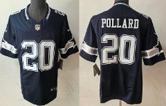 Men Dallas Cowboys #20 Tony Pollard Navy 2024 Draft F.U.S.E Va...