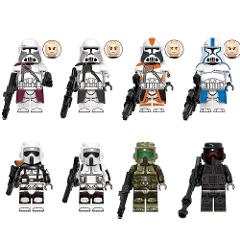 8pcs Star Wars Clone Troopers & Scout Heavy Troopers Minifigur...