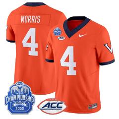 Chandler Morris Jersey #4 Virginia 1995 Throwbacks 2025 ACC Ch...