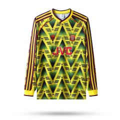 Arsenal 1993 Away Men Retro Jersey  Long Sleeve, Yellow