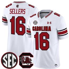 Men's South Carolina Fighting Gamecocks #16 LaNorris Sellers W...