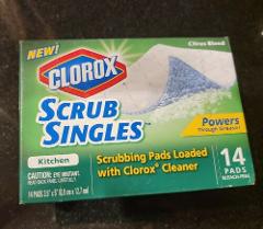 CLOROX SCRUB Singles PAD CITRUS Blend 14 Pads Bleach-Free DISC...