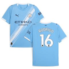 Rodrigo 16 Manchester City 2025-26 Home Men Jersey  Sky Blue