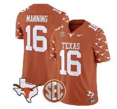 Arch Manning Jersey #16 Texas Limited College Football Stitche...