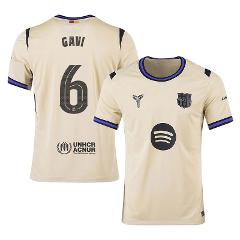 Gavi #6 Barcelona 2025-26 Away Jersey  Cream