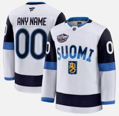 Custom Finland Hockey Jersey Name, Number White 2025 4 Nations...