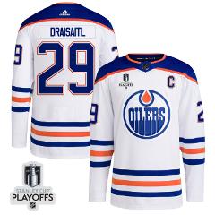Leon Draisaitl 29 Edmonton Oilers 2024 NHL Playoffs Away Jerse...