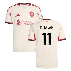 Liverpool 2025-26 M.SALAH 11 Away Jersey  Cream