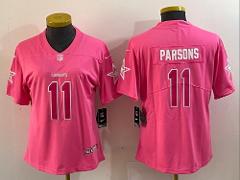 Youth Micah Parsons #11 Cowboys Vapor Limited Jersey Pink
