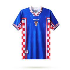Croatia 1998 Away Men Retro Jersey  Blue