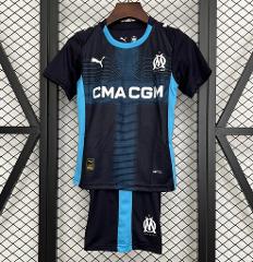 Kids 25/26 Marseille away Jersey Kit 2025 Youth Soccer Football