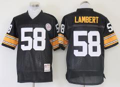 Men's Jack Lambert #58 Football Replica Jersey Black Gold