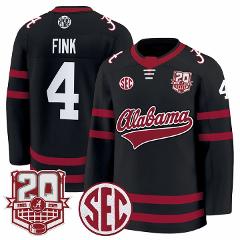 Austin Fink Jersey #4 Alabama Crimson 2025-26 20th Patch Stitc...