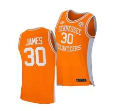 Men's #30 Josiah James Jersey Tennessee College Basketball Jer...