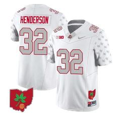 TreVeyon Henderson Jersey #32 Football Stitched Ohio Map Patch...