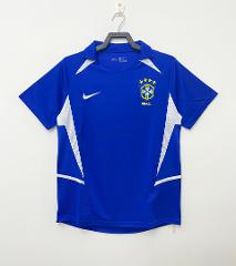Brazil 2002 Away Retro Jersey  Men Blue