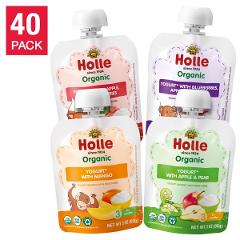 Holle Organic Baby Food, Yogurt Pouch Variety Pack,  40 Packs ...