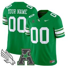 Custom North Texas Mean Green Jersey 2025 Vapor Limited Stitch...