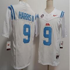 Ole Miss Rebels #9 Tre Harris III Jersey NCAA Football White