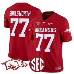 Brandon Burlsworth Jersey #77 Arkansas Razorbacks Limited Stit...