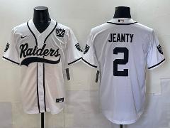 Ashton Jeanty #2 Las Vegas Raiders Baseball Jersey 2025 White