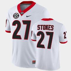 Georgia Bulldogs #27 Eric Stokes White College Football Alumni...