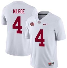 Men's Alabama Crimson Tide #4 Jalen Milroe White Stitched  Jersey
