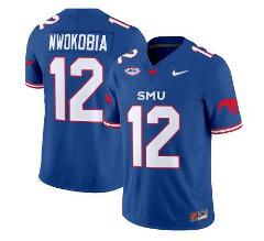 Isaiah Nwokobia Jersey #12 SMU Mustangs Icy College Football V...
