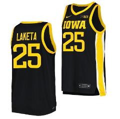Luc Laketa Jersey Iowa Hawkeyes College Basketball Black #25