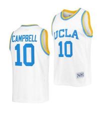 #10 Tyger Campbell Jersey UCLA Bruins Basketball White Commemo...