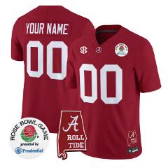 Custom Alabama Crimson Tide Jersey 2026 Rose Bowl Patch Stitch...