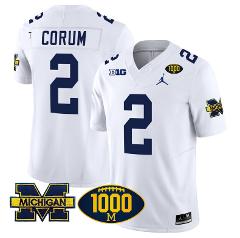 Blake Corum Jersey 2 Michigan Wolverines 1000 Wins Patch Vapor...