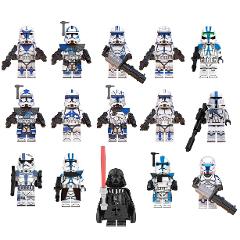 15pcs Star Wars 501st Vader, Rex, Appo & Voca Minifigures