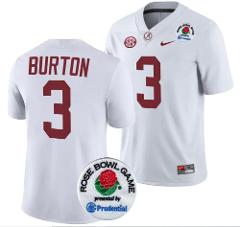 Men's Jermaine Burton Jersey #3 Alabama Crimson Tide Rose Bowl...